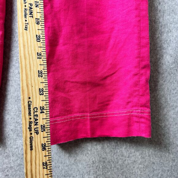 J.Crew Peyton Sailor Pant Stretch Linen Size 6 Soft Fuchsia Pink Retro Preppy - Picture 13 of 15